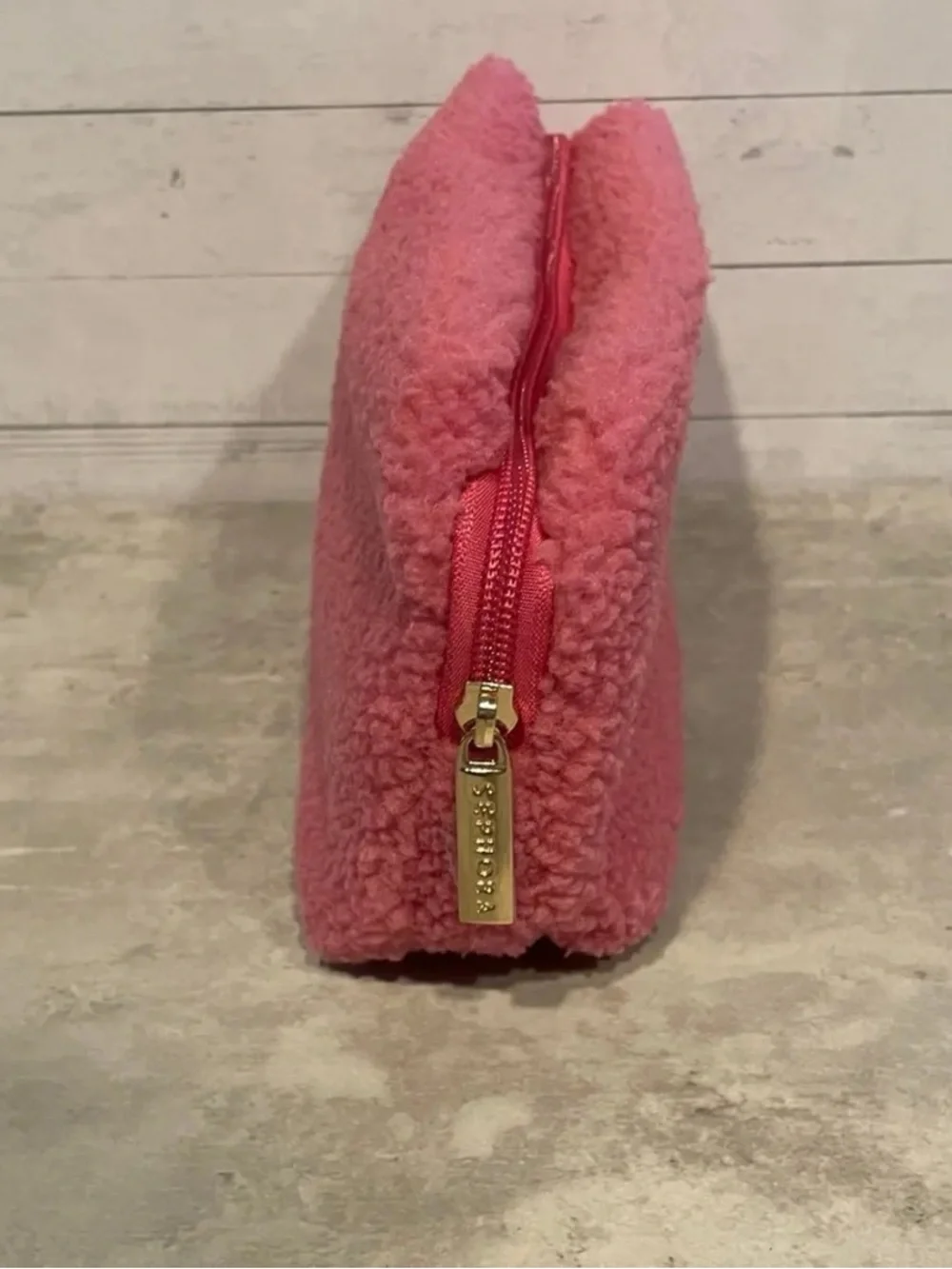 Sephora Pink Sherpa Cosmetic Pouch